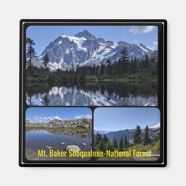 Baker Snoqualmie Nationa Forest Collage Magnet (Framsidan)