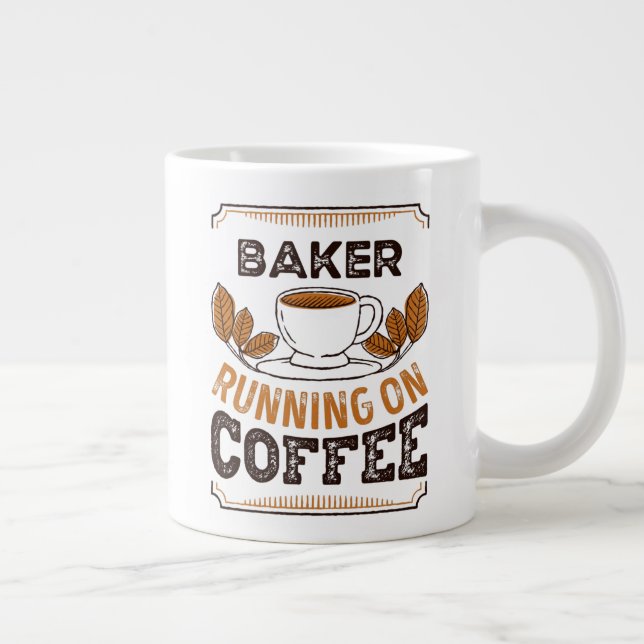Baker som kör på kaffekoffeine Gift Jumbo Mugg (Höger)
