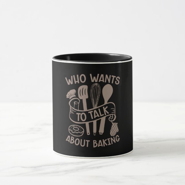 Baker som vill prata om att göra bakverk mugg (Center)