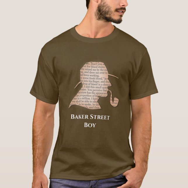 Baker Street Boy slogan detektiv Victorian T Shirt (Framsida)