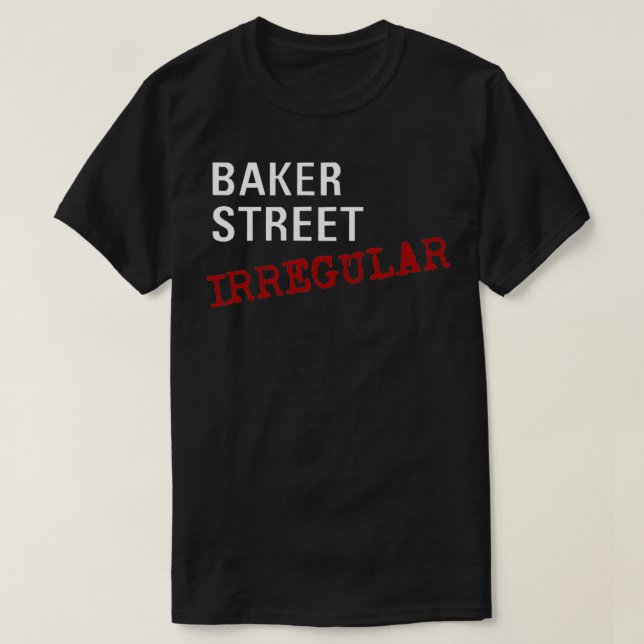 Baker Street Oregelbunden vit T Shirt (Design framsida)