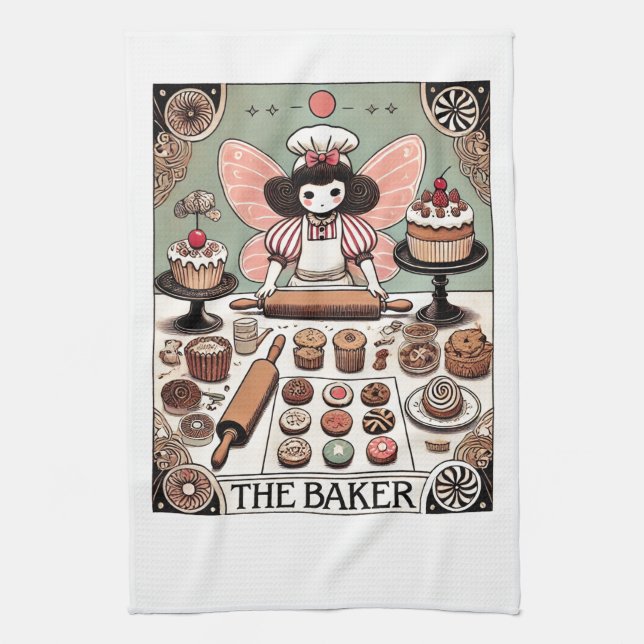 Baker Tarot Card Fairy Kökshandduk (Vertikal)