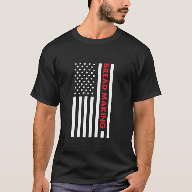 Baker Us Flag Bröd Bakning T Shirt (Framsida)