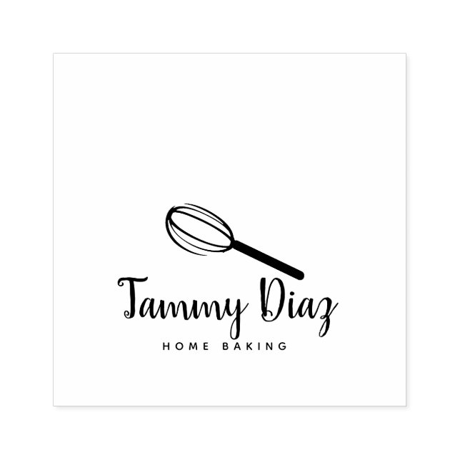 Baker Whisk Cuptårta Logotyp Stämpel (Tryck)