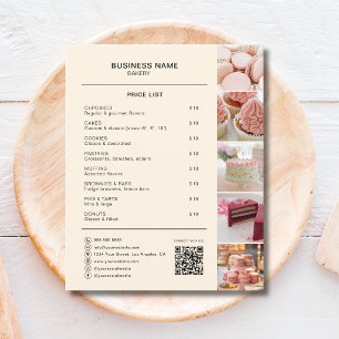 Bakeri Prislista Foto QR Cream Flygblad