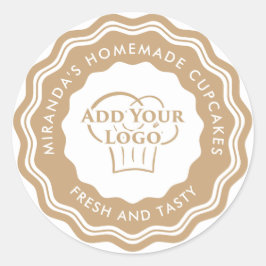 Bakeriet i den moderna Logotypen Guld Homemade Cak Runt Klistermärke