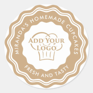 Bakeriet i den moderna Logotypen Guld Homemade Cak Runt Klistermärke