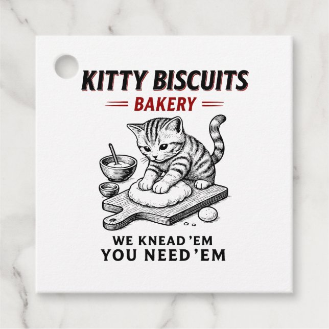 Bakeriet i kattunge-Biscuits Gåvor Etiketter (Framsida)