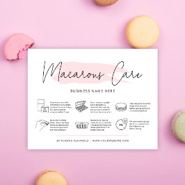 Bakeriinstruktioner för Macarons Care Guide Femini Tack Kort