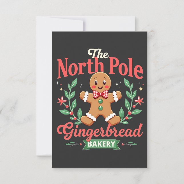 Bakerijulen i norra Pole Gingerbröd Inbjudningar (Framsida)