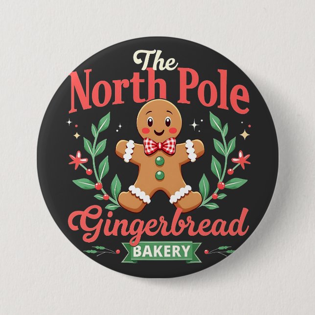 Bakerijulen i norra Pole Gingerbröd Knapp (Framsida)