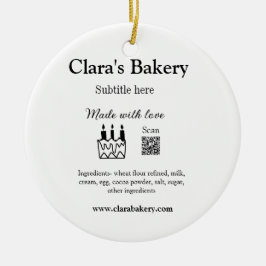 Bakerikakor tillsätter ingredienser som är gjorda julgransprydnad keramik