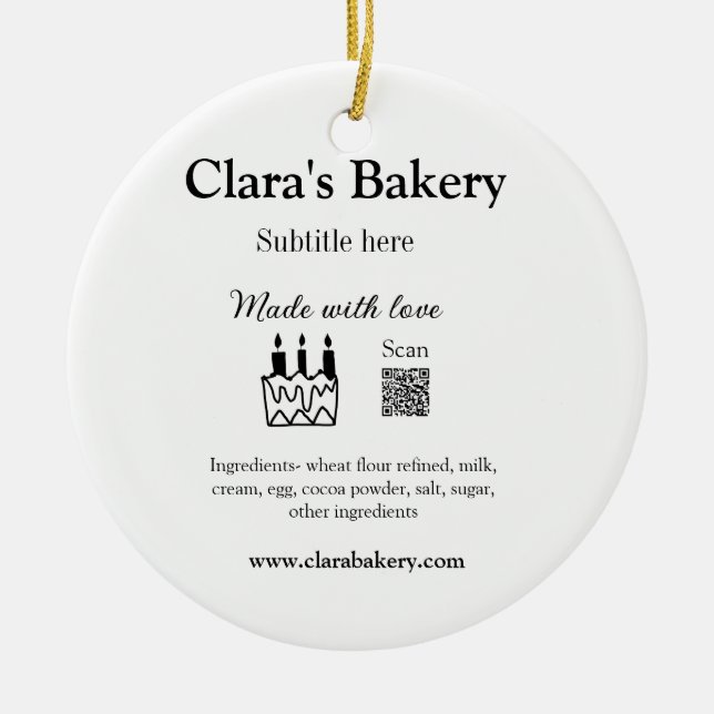 Bakerikakor tillsätter ingredienser som är gjorda  julgransprydnad keramik (Framsidan)