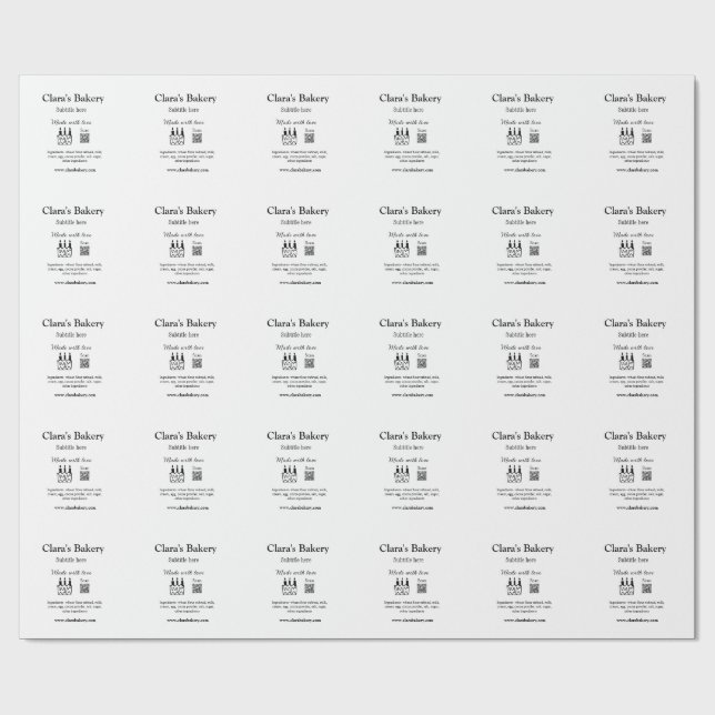 Bakerikakor tillsätter ingredienser som är gjorda  presentpapper (Platt)