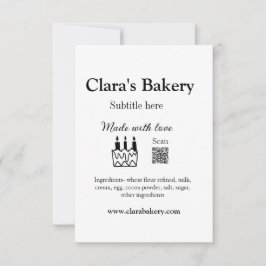 Bakerikakor tillsätter ingredienser som är gjorda tack kort