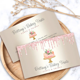 Bakerikummel Rosa Glitter Drives Dessert Guld Visitkort
