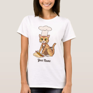 Bakerkatt - Orange Tabby Pastry Chef Cat Lover T Shirt