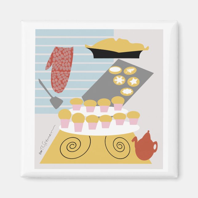 Bakerkonst, kakor, paj, kakor, magnet (Framsidan)