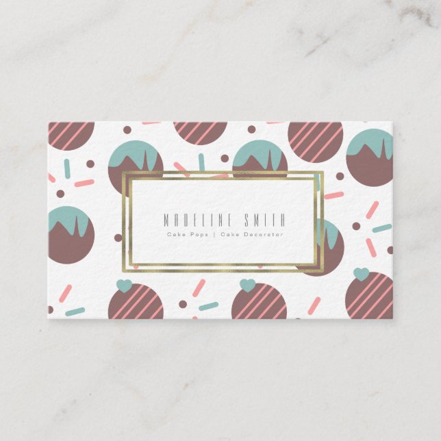 Bakerkummel Pops Heart Sprinkles Cake Decorator Visitkort (Framsida)