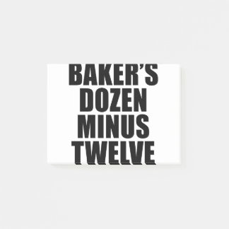 Bakers Dozen Minus Twelve Funny T-Shirt Post-it Block