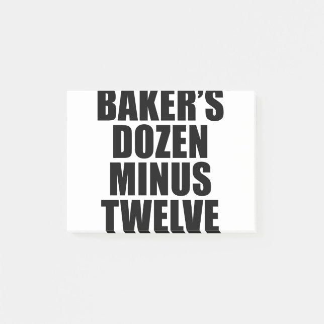 Bakers Dozen Minus Twelve Funny T-Shirt Post-it Block (Framsida)