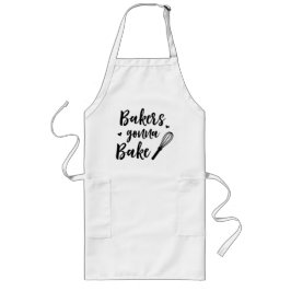 Bakers Gonna Bake Hearts Whisk Chef's Gift Långt Förkläde