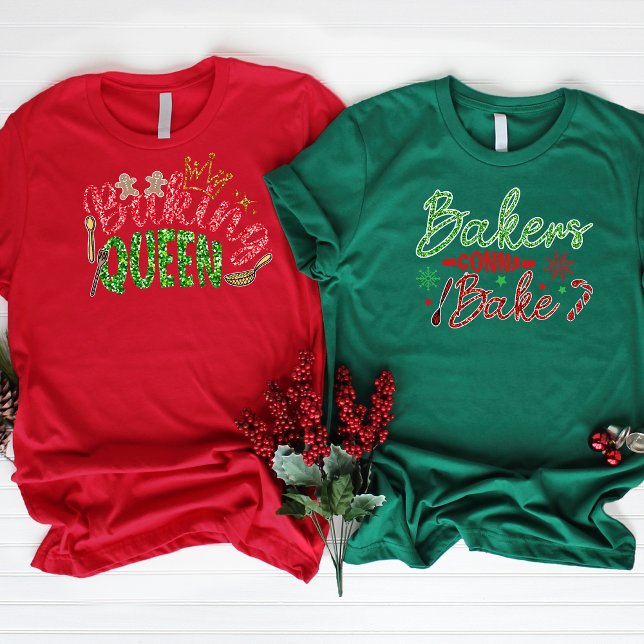 Bakers Gonna Bake Personlig Glitter Bling T Shirt (Skapare uppladdad)