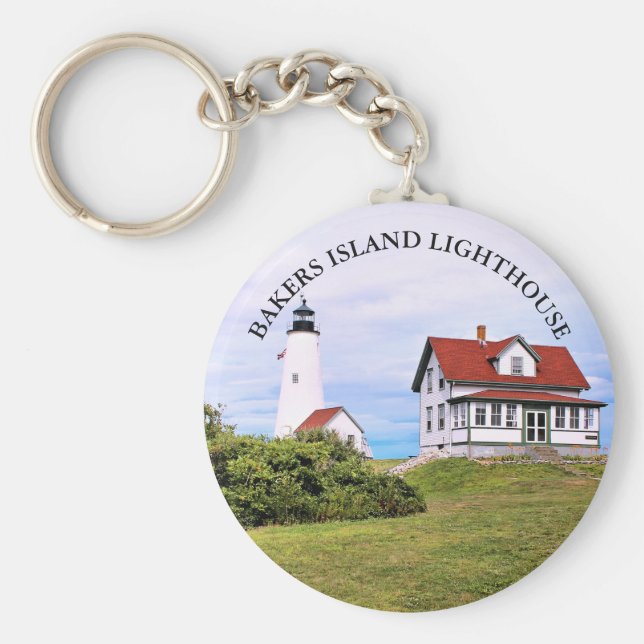 Bakers Island Lighthouse, Massachusetts Keychain Nyckelring (Framsidan)