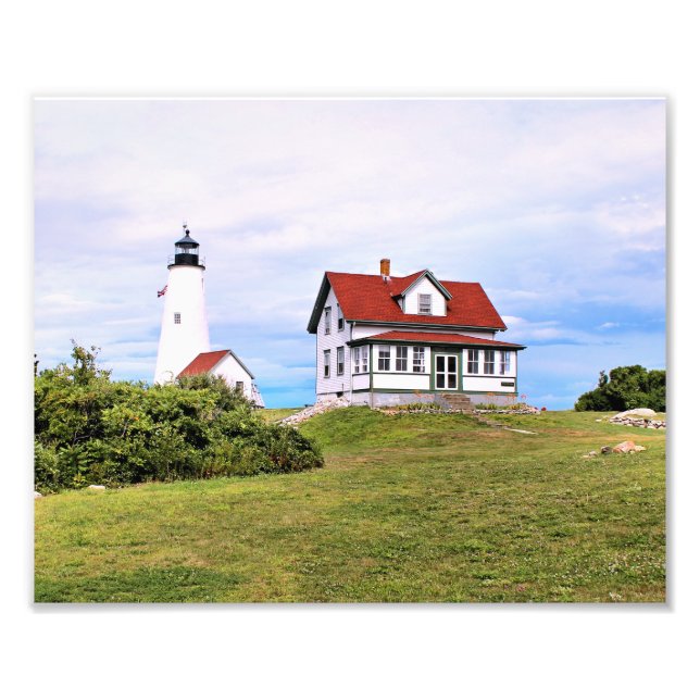 Bakers Island Lighthouse Massachusetts Photo Print Fototryck (Framsidan)