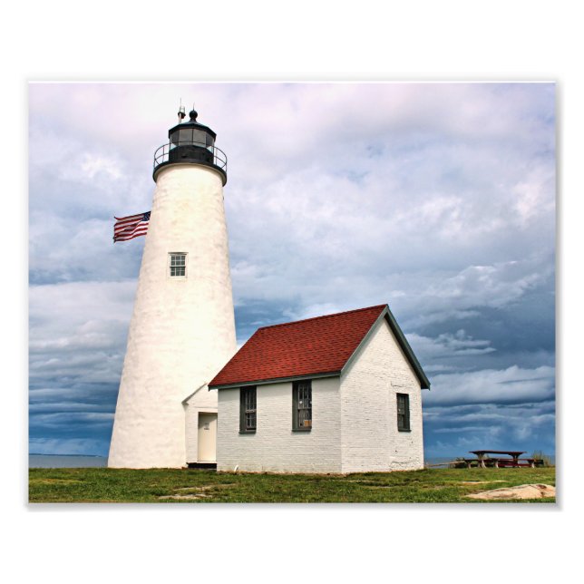 Bakers Island Lighthouse Massachusetts Photo Print Fototryck (Framsidan)