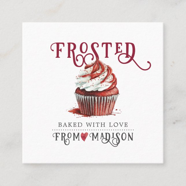 Bakers Logotyp Calligraphy-skript Fyrkantigt Visitkort (Framsida)