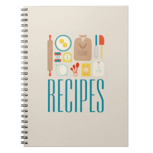 Bakers recept anteckningsbok med spiral