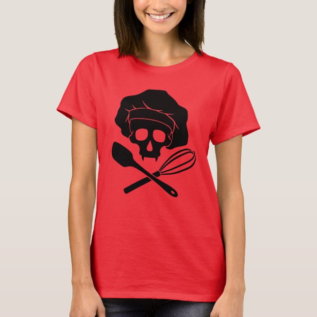 Bakers skull med Toque T Shirt (Framsida)