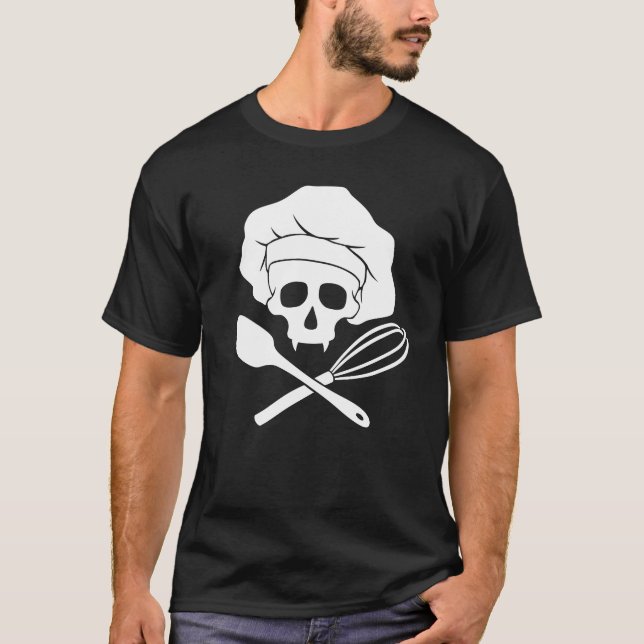 Bakers skull med Toque T Shirt (Framsida)