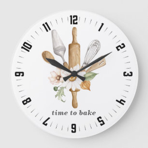 Bakers Verktyg Utensils Large Clock Stor Klocka