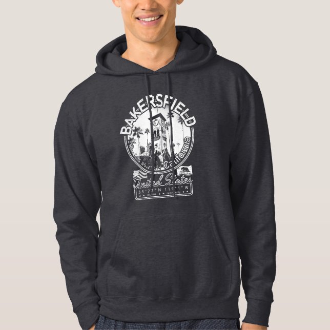 BAKERSFIELD CALIFORNIA BEALE MEMORIAL CLOCK TORN HOODIE (Framsida)