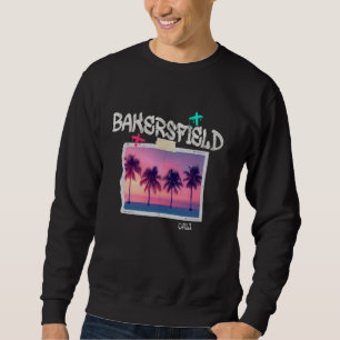 Bakersfield California Retro Surfer Vintage Beach Lång Ärmad Tröja