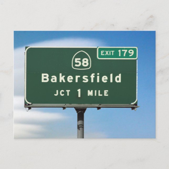 Bakersfield Exit Vykort (Framsida)