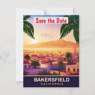 Bakersfield Kalifornien Palm Solnedgång Bröllop Spara Datumet