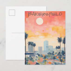 Bakersfield Kalifornien Resa Stad Estetik Vykort