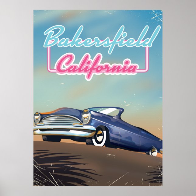 Bakersfield Kalifornien reseskylt Poster (Framsidan)