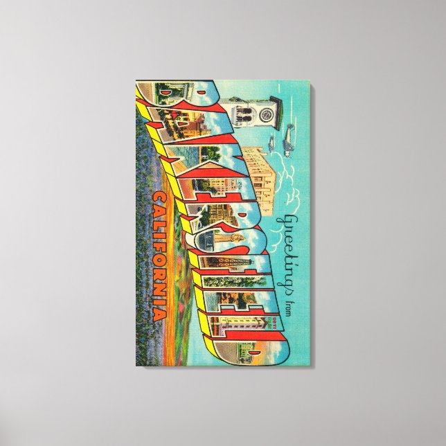 Bakersfield, Kalifornien - Stora Brev Scenes Canvastryck (Framsida)