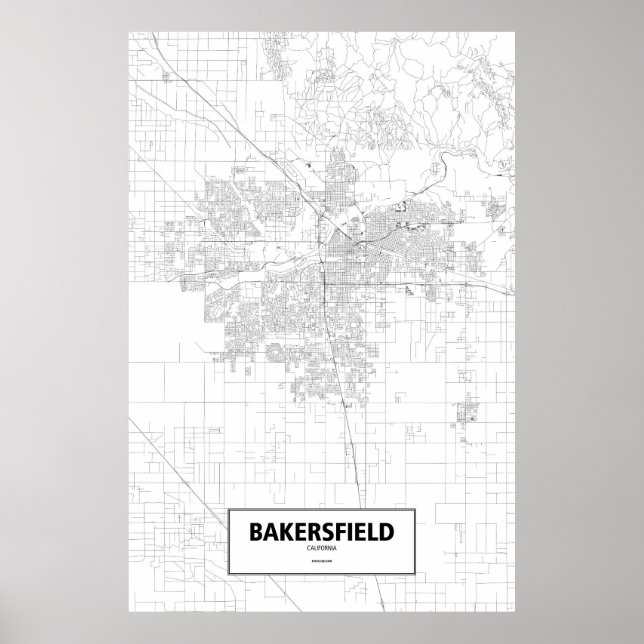 Bakersfield, Kalifornien (svart på vitt) Poster (Framsidan)