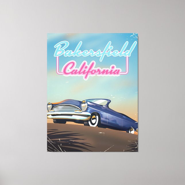 Bakersfield Kaliforniens reseaffisch Canvastryck (Framsida)