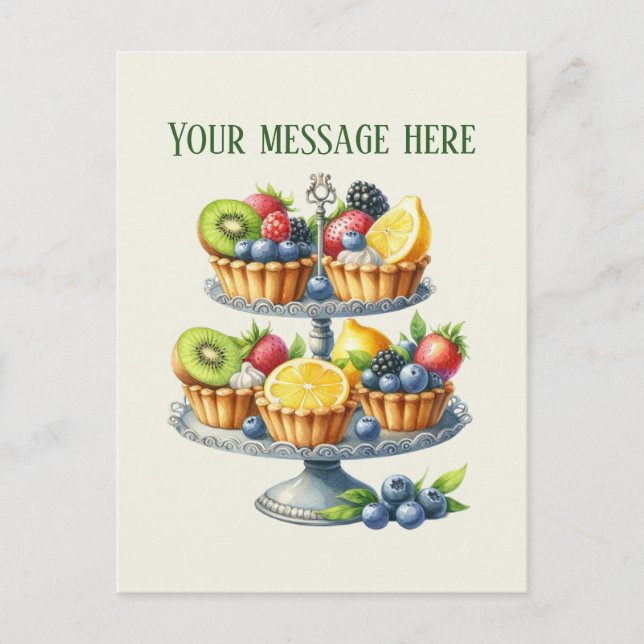 Bakery add message Business name pastry tarts Vykort (Framsida)
