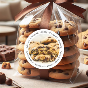 Bakery Anpassningsbar Photo Cookies White Runt Klistermärke