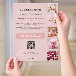 Bakery Anpassningsbar Photo QR Social Media Busine Reklamblad