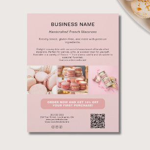 Bakery Anpassningsbar Photo QR Social Media Rosa B Reklamblad