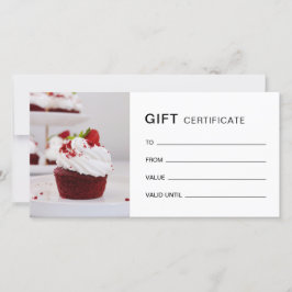 Bakery Anpassningsbar Photo QR White Gift Certific