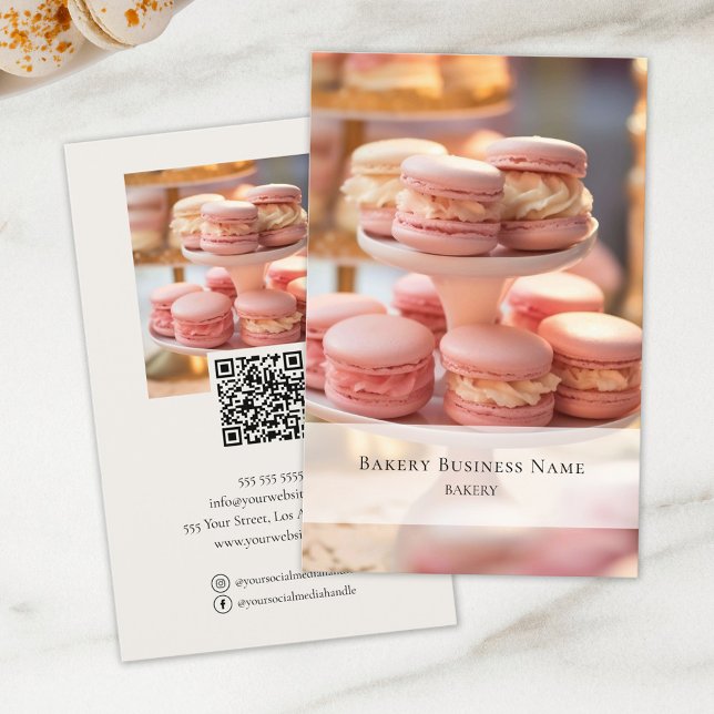 Bakery Anpassningsbar Photo Social Media QR-kod Flygblad (Bakery Custom Photo Social Media QR Code Flyer by MINTIC DESIGN STUDIO)